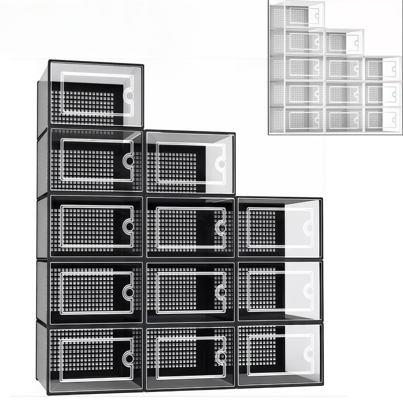 12 Pack Clear Plastic Shoe Sto - Shoe Box Display ulasan dan harga