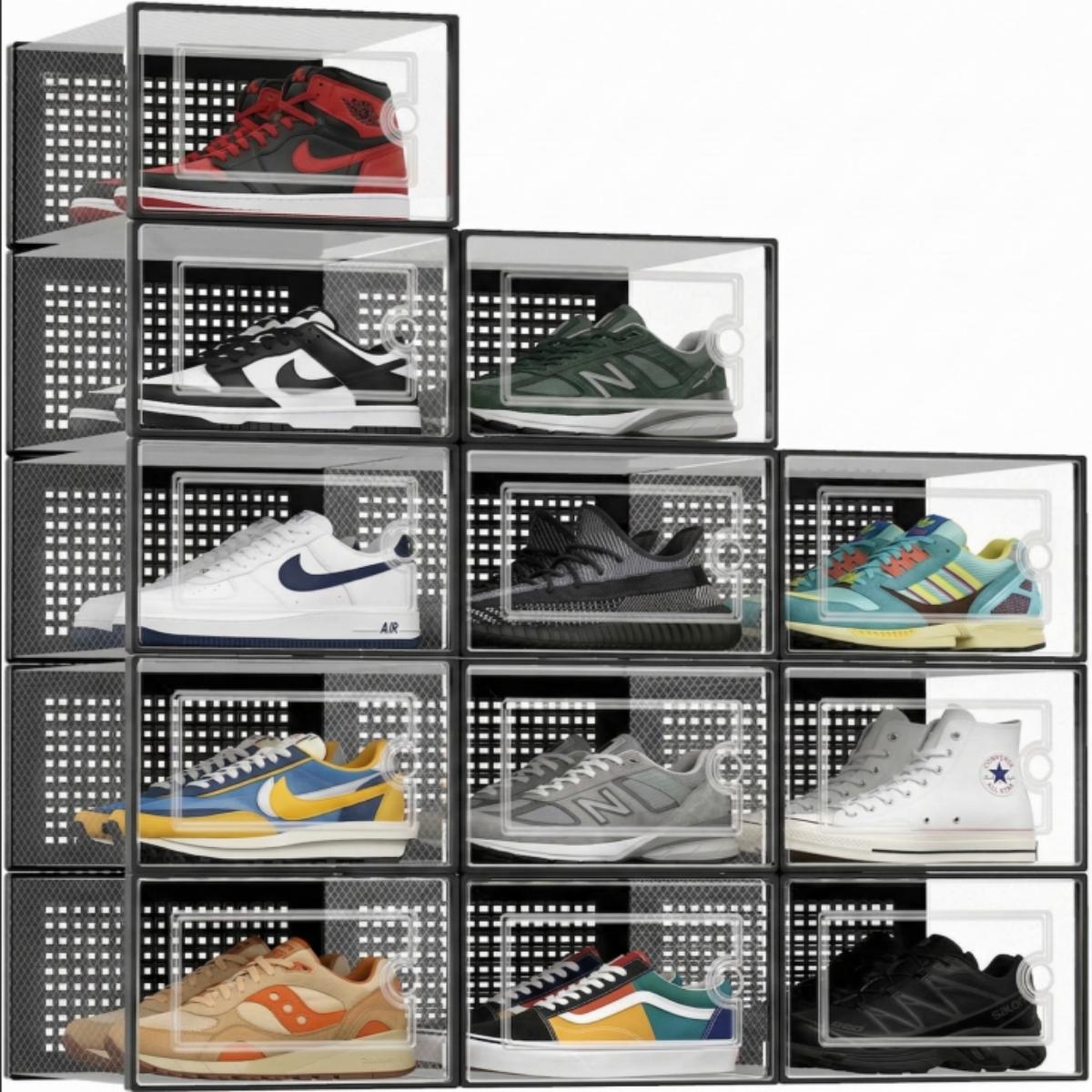 12 Pack Clear Plastic Shoe Sto - Shoe Box Display ulasan dan harga