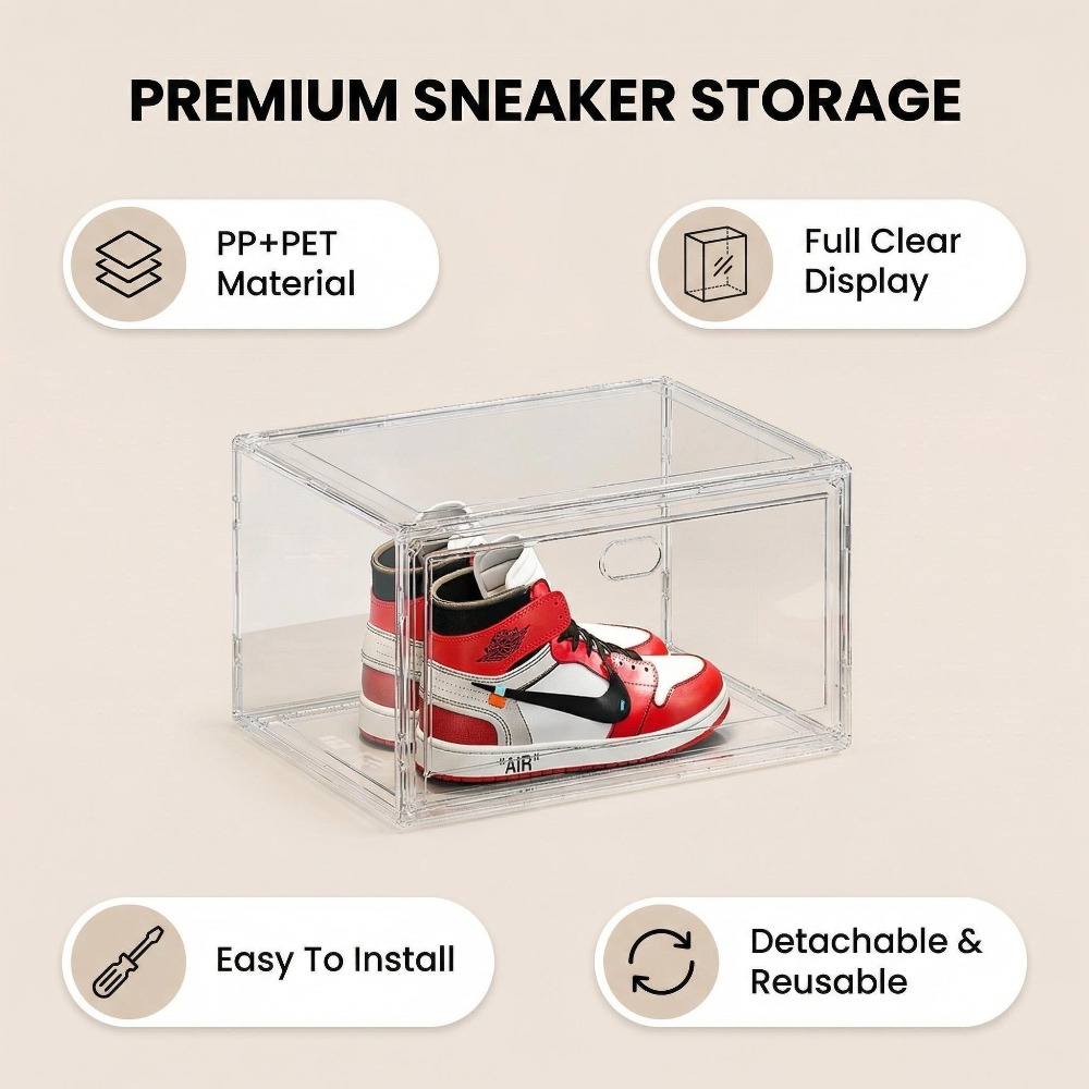Thickened Transparent Storage  - Shoe Box Display ulasan dan harga